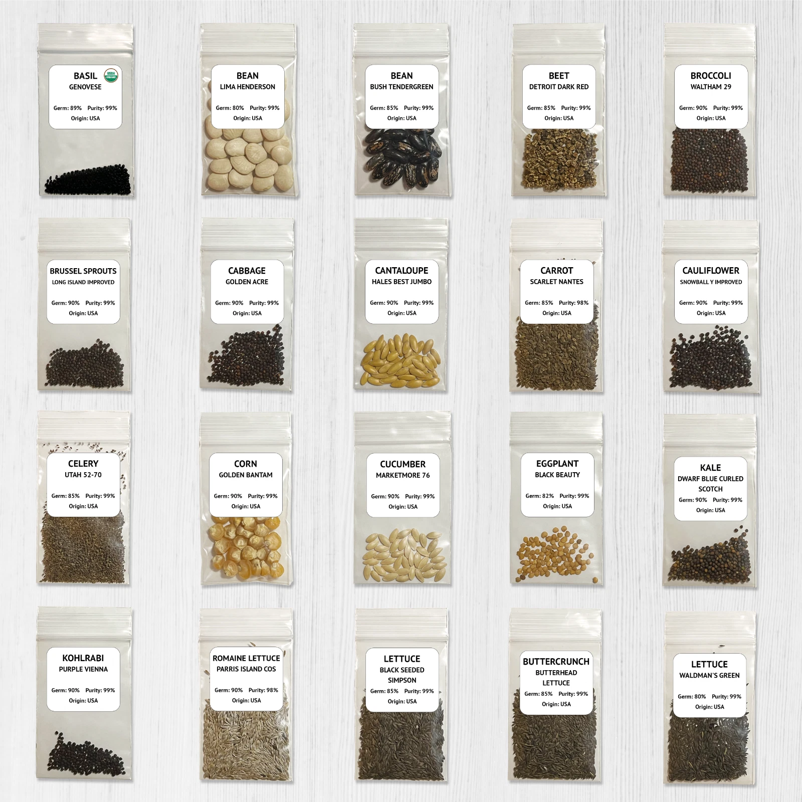 Heirloom Vegetable Seeds Survival Garden Kit - Over 18,000 Seeds, 39 Varieties - Image 3